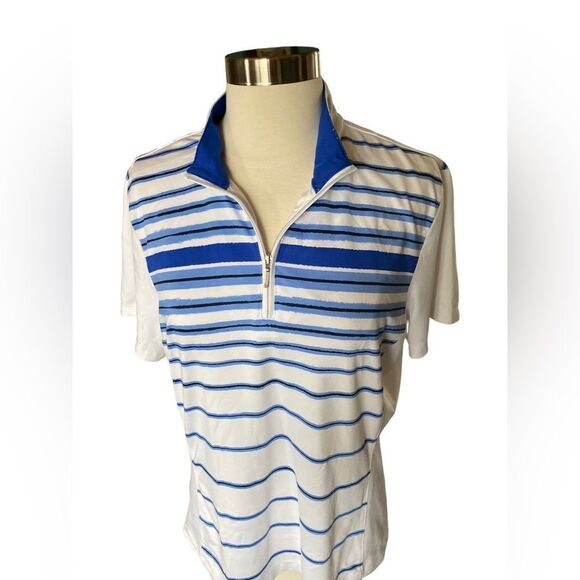 Tail White Label - Blue Stripe 1/4 Zip Top Women's Size Large - Picture 5 of 11